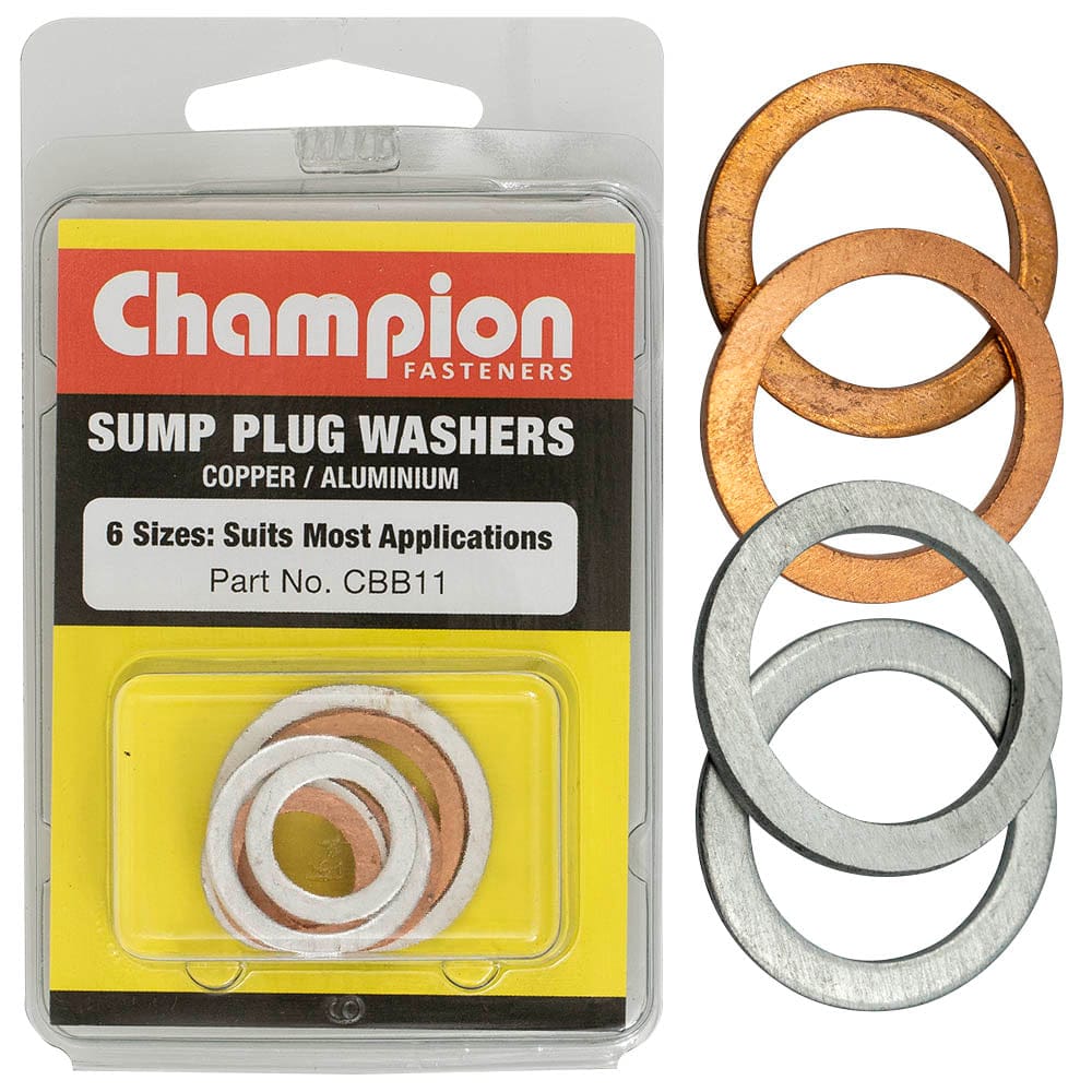 Champion 9Pce Flat Copper Washers Blister Assortment Pack CBB11