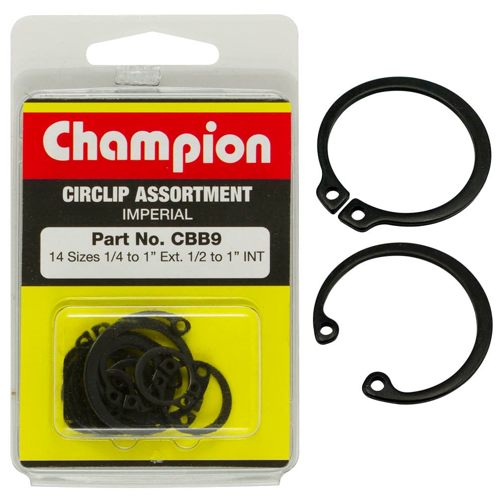 Champion 19Pce Internal / External Circlips Bister Assortment Pack CBB9