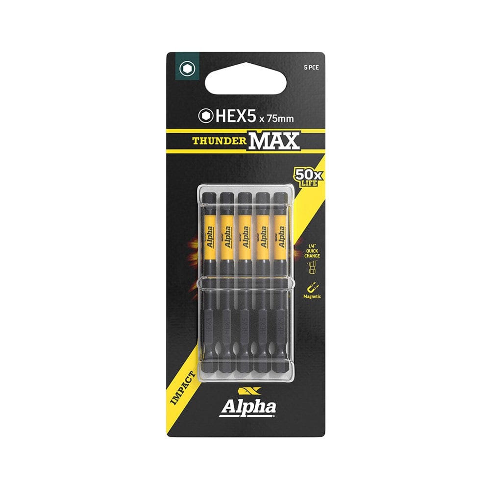 Alpha ThunderMax Impact Power Bit Carded 3 or 5 Pack