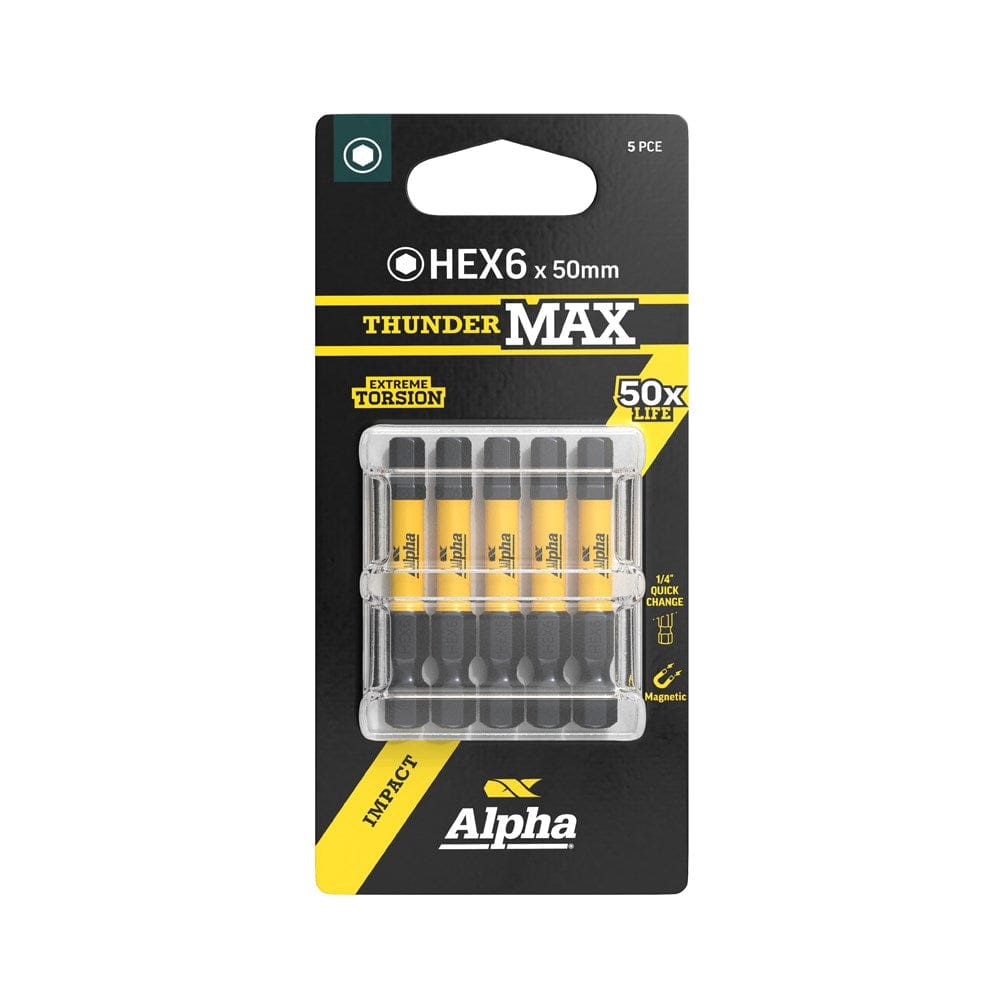 Alpha ThunderMax Impact Power Bit Carded 3 or 5 Pack