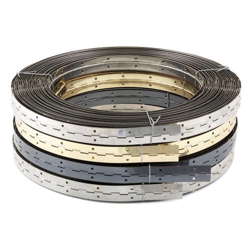 Electro Brass Plated Steel Piano Hinge (Per Metre off a Continuous 25m Roll)