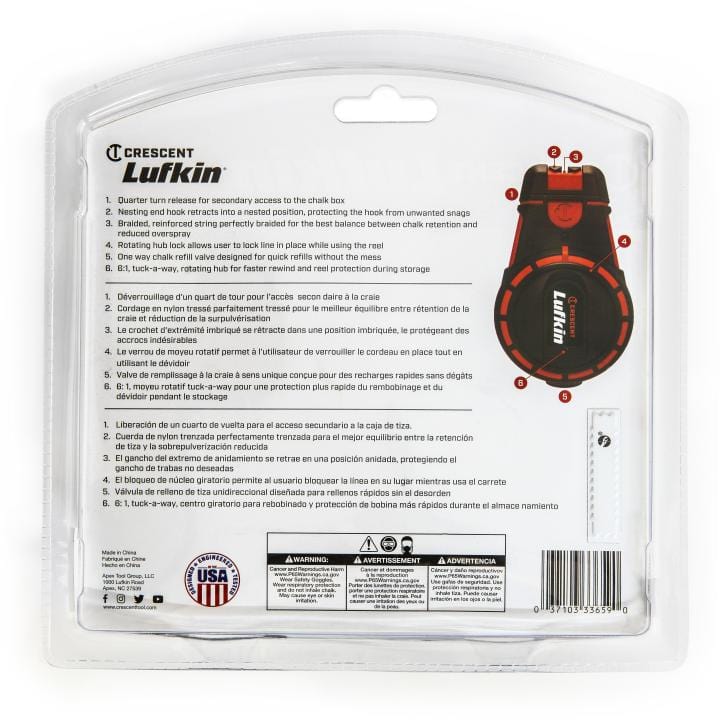 Crescent Lufkin 30m 6:1 Contractor Chalk & Reel with Red Chalk CL100R