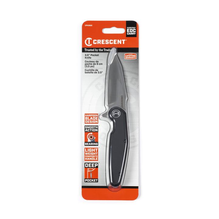 Crescent 89mm/3-1/2" Harpoon Blade Composite Handle Pocket Knife CPK350C