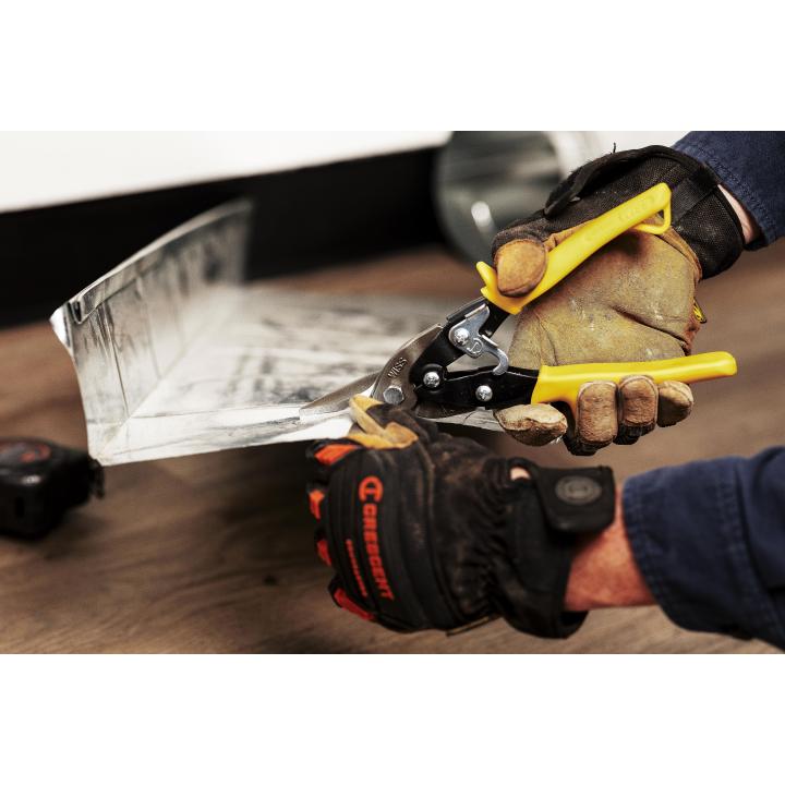 Crescent Wiss® 9-3/4" Compound Action Straight, Left and Right Cut Yellow Aviation Snips M3RAU