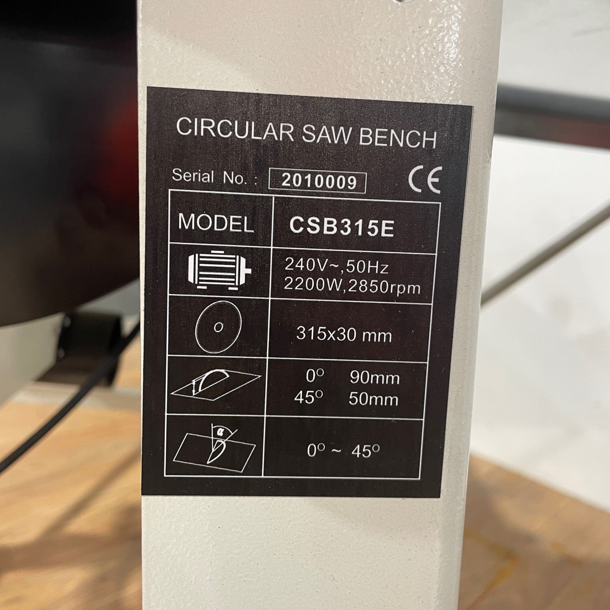 Oltre 315mm (12") Table Saw 3HP 240V CSB315E