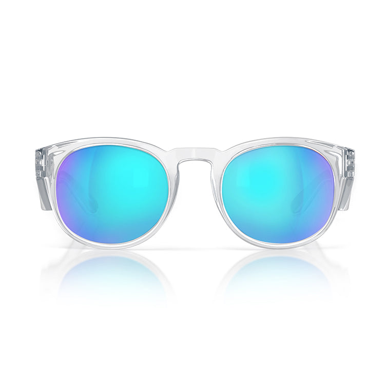 SafeStyle Cruisers Clear Frame Mirror Blue Polarised Lens