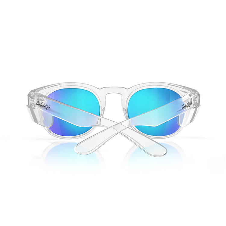 SafeStyle Cruisers Clear Frame Mirror Blue Polarised Lens