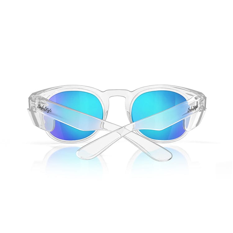SafeStyle Cruisers Clear Frame Mirror Blue Polarised Lens