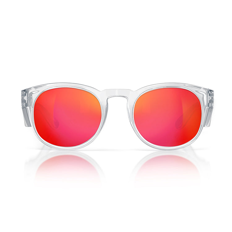 SafeStyle Cruisers Clear Frame Mirror Red Polarised Lens