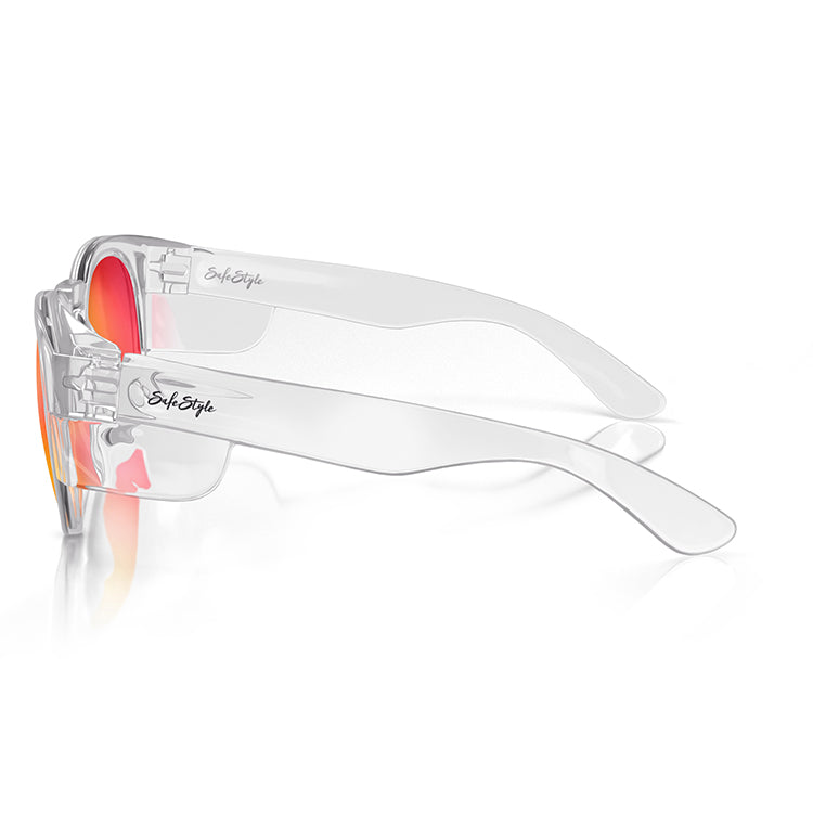 SafeStyle Cruisers Clear Frame Mirror Red Polarised Lens