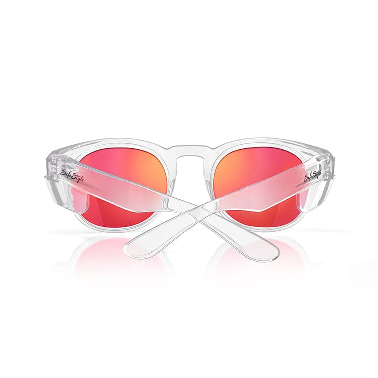 SafeStyle Cruisers Clear Frame Mirror Red Polarised Lens
