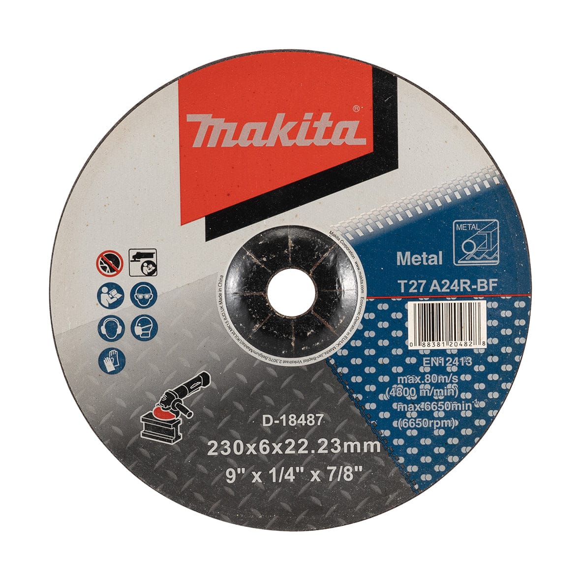 Makita 230mm x 6mm x 22.23mm Metal Grinding Disc D-18487-10 | 10 Pack