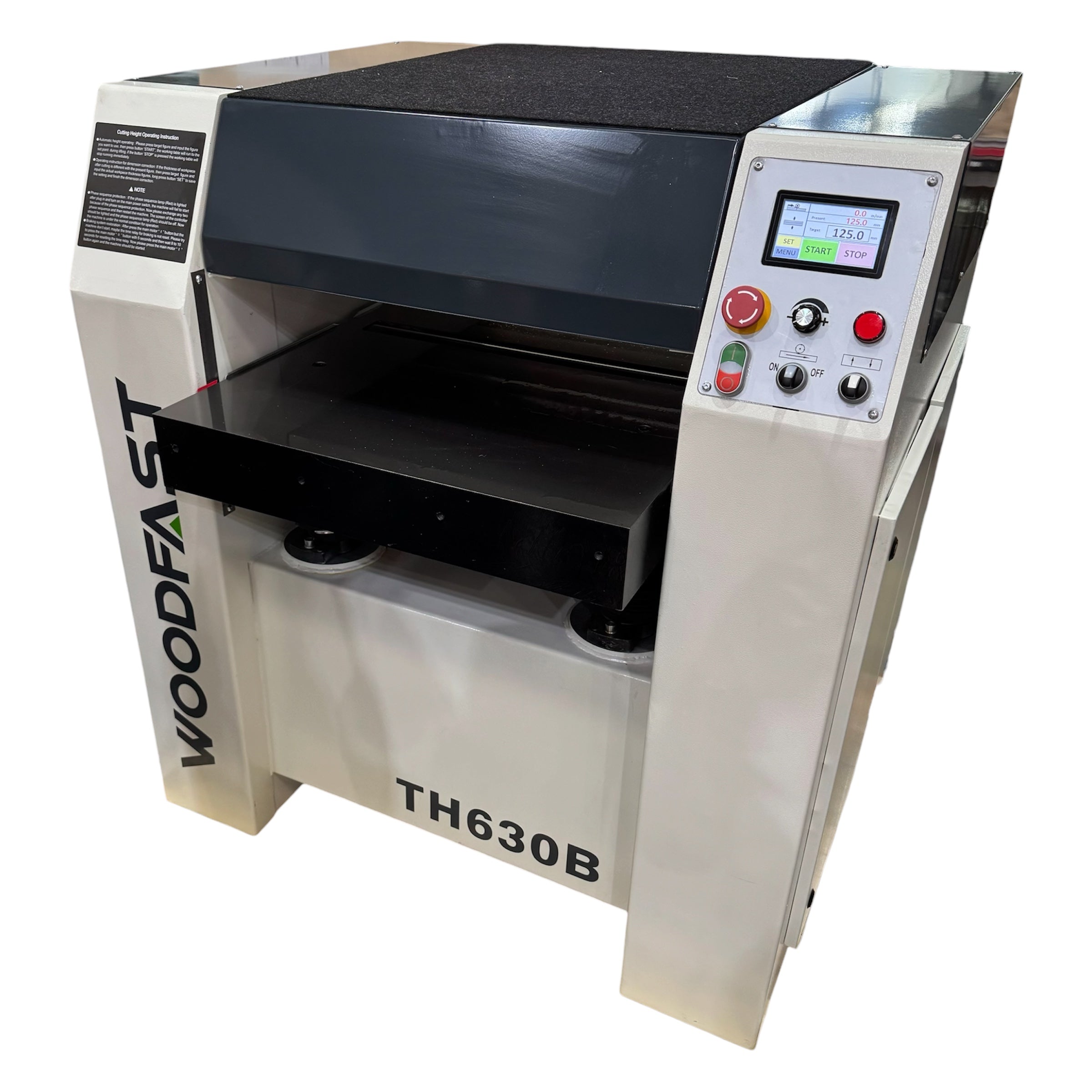 Woodfast 630mm (25") Industrial Thicknesser with Spiral Head Cutter Block 10HP 415V TH630B