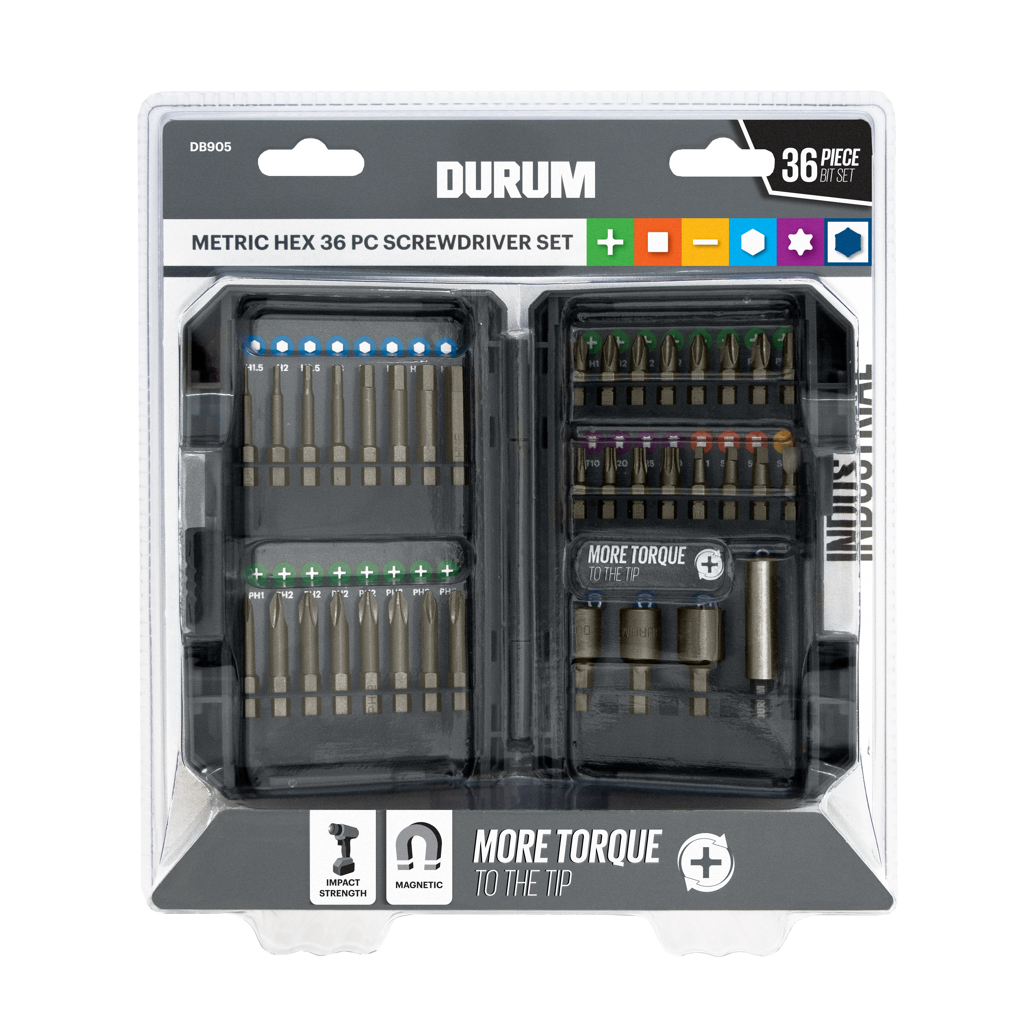 Screwdriver Bit Set, 36Pce Metric Hex - DB905 by Durum