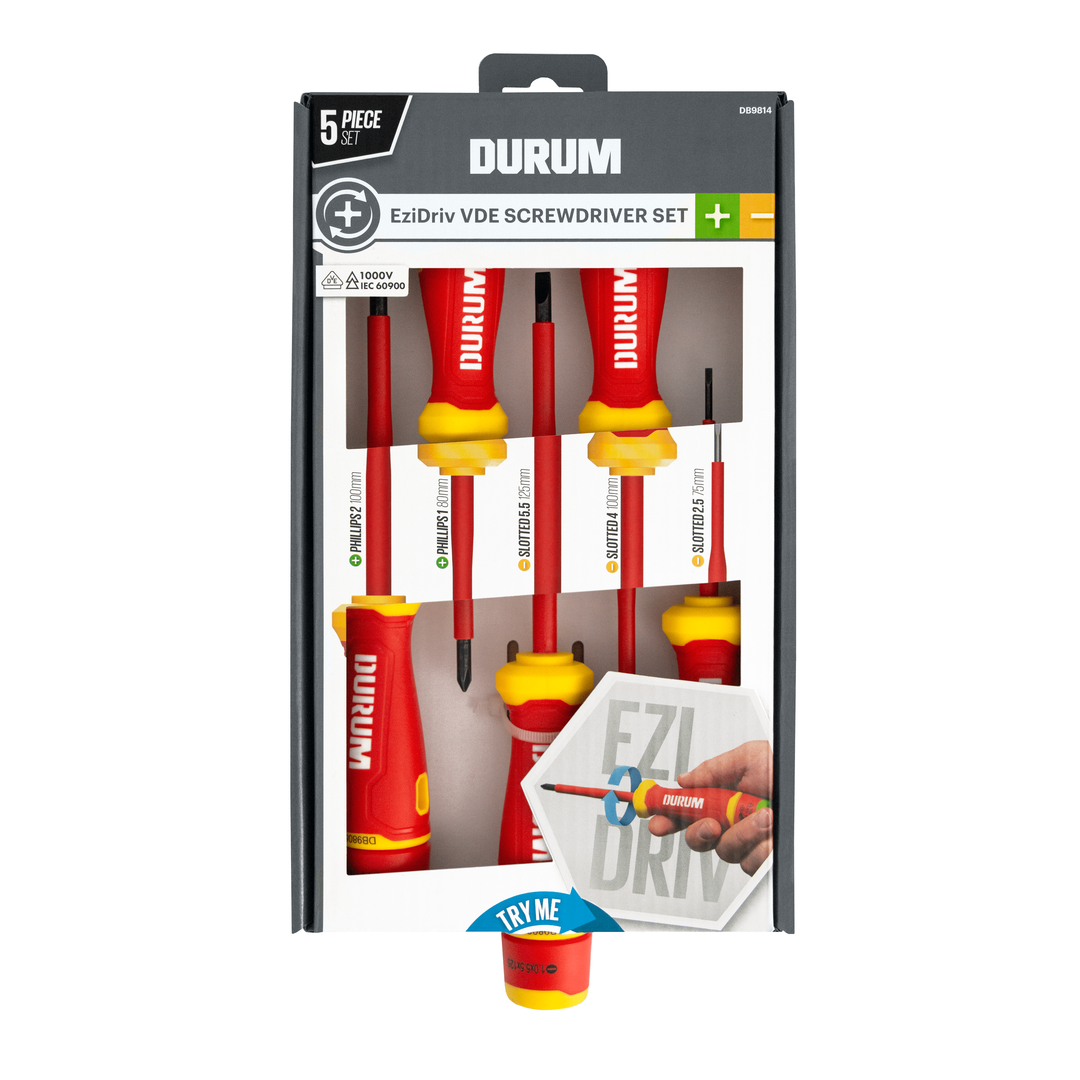 Screwdriver Set 5Pce VDE EziDriv - DB9814 by Durum