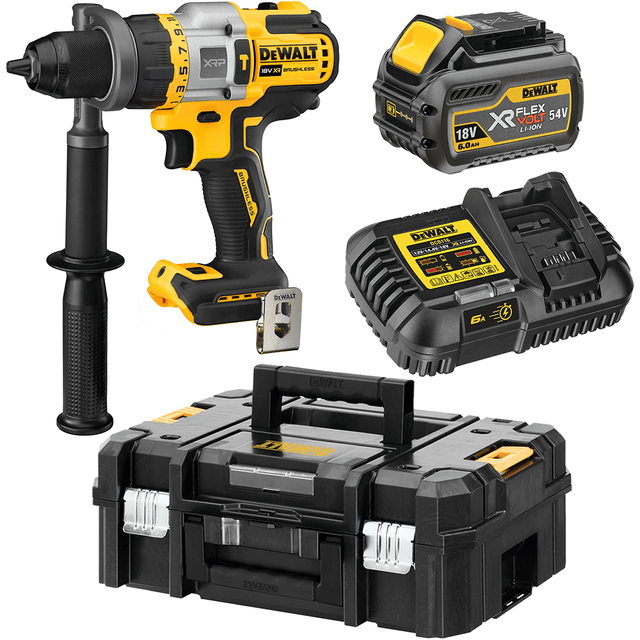 18V 6.0Ah Hammer Drill Driver with Flexvolt Advantage Kit DCD999T1 XE by Dewalt