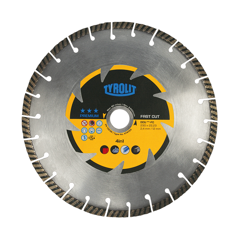 Tyrolit 150mm x 2.4mm x 22.23mm Premium DCU- FC 4 in 1 Diamond Cutting Disc 474751