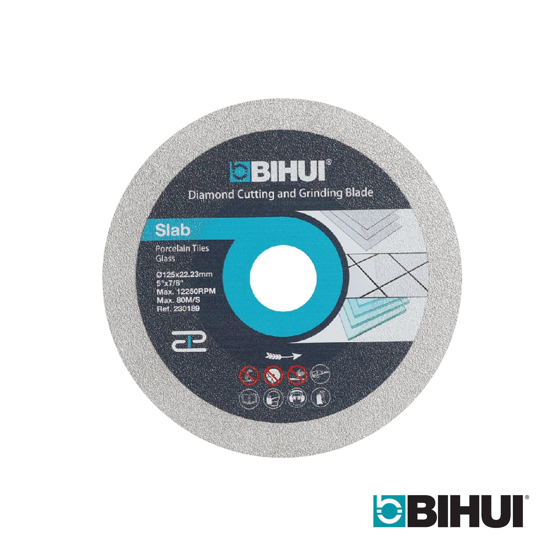 Bihui 125mm (5") Diamond Cutting & Grinding Blade with Continuous Diamond Rim DPG125