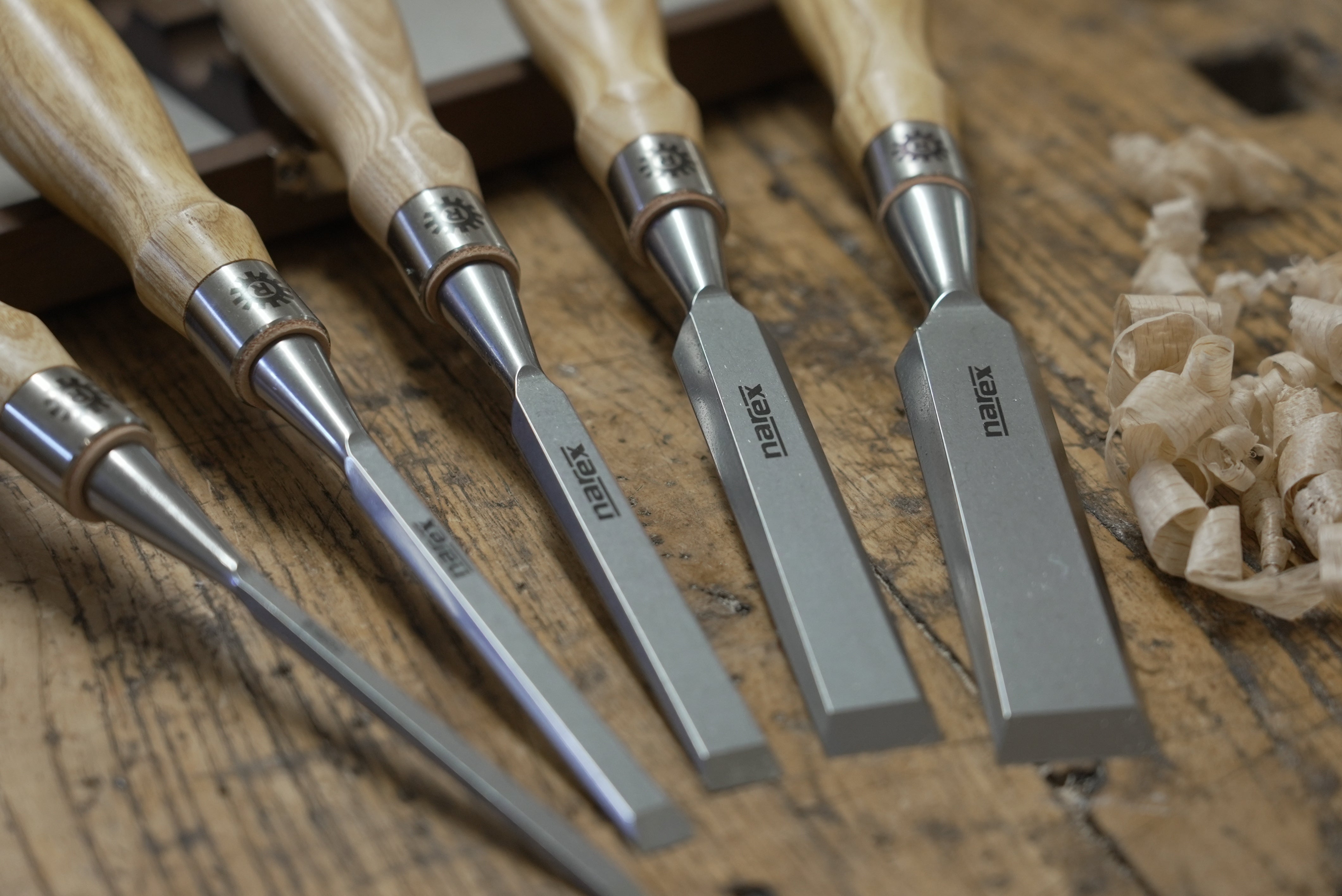 Set of Bevel Edge Chisels 5Pce RICHTER (6mm (1/4"), 10mm (3/8"), 13mm (1/2"), 19mm (3/4"), 25mm(1")) 853600 by Narex