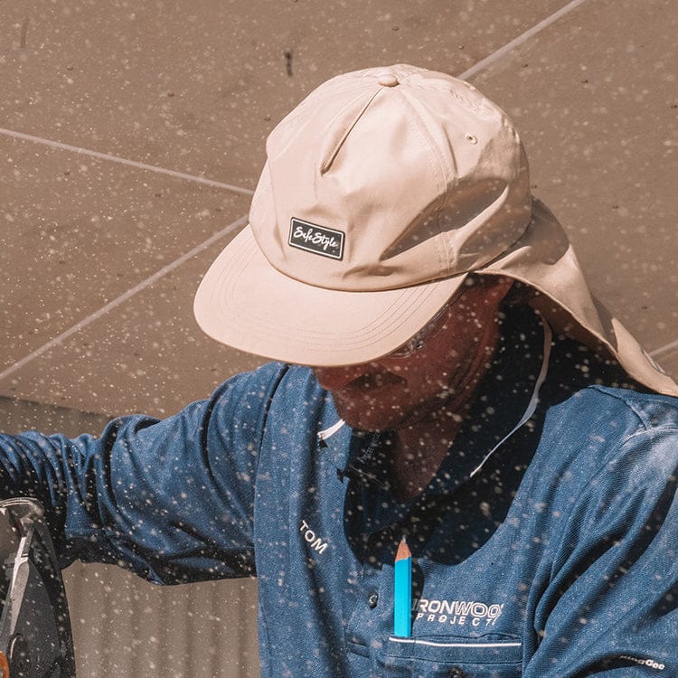 SafeStyle Worksite To Weekend Flap Cap Tan