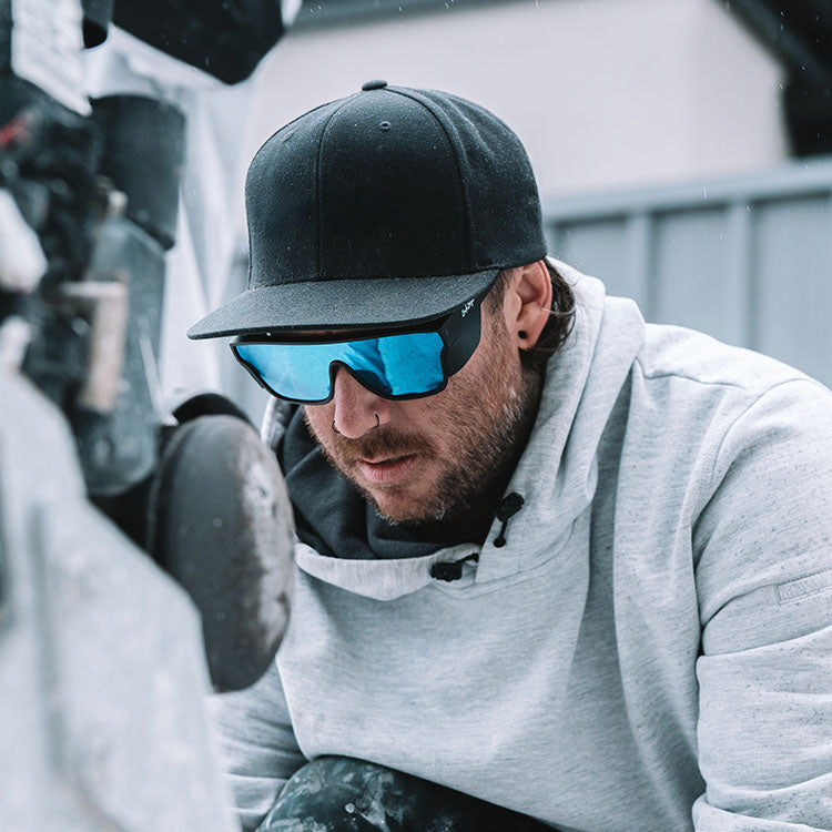 SafeStyle Primes Matte Black Frame Reflectors Blue Lens