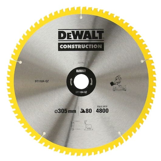 DeWalt Circ Saw Blade Stationary corded 305x30mm 80T DT1184-QZ