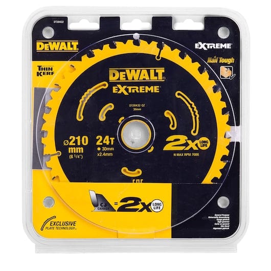 210mm x 30mm 24T Extreme Circular Saw Blade DT20432-QZ by Dewalt