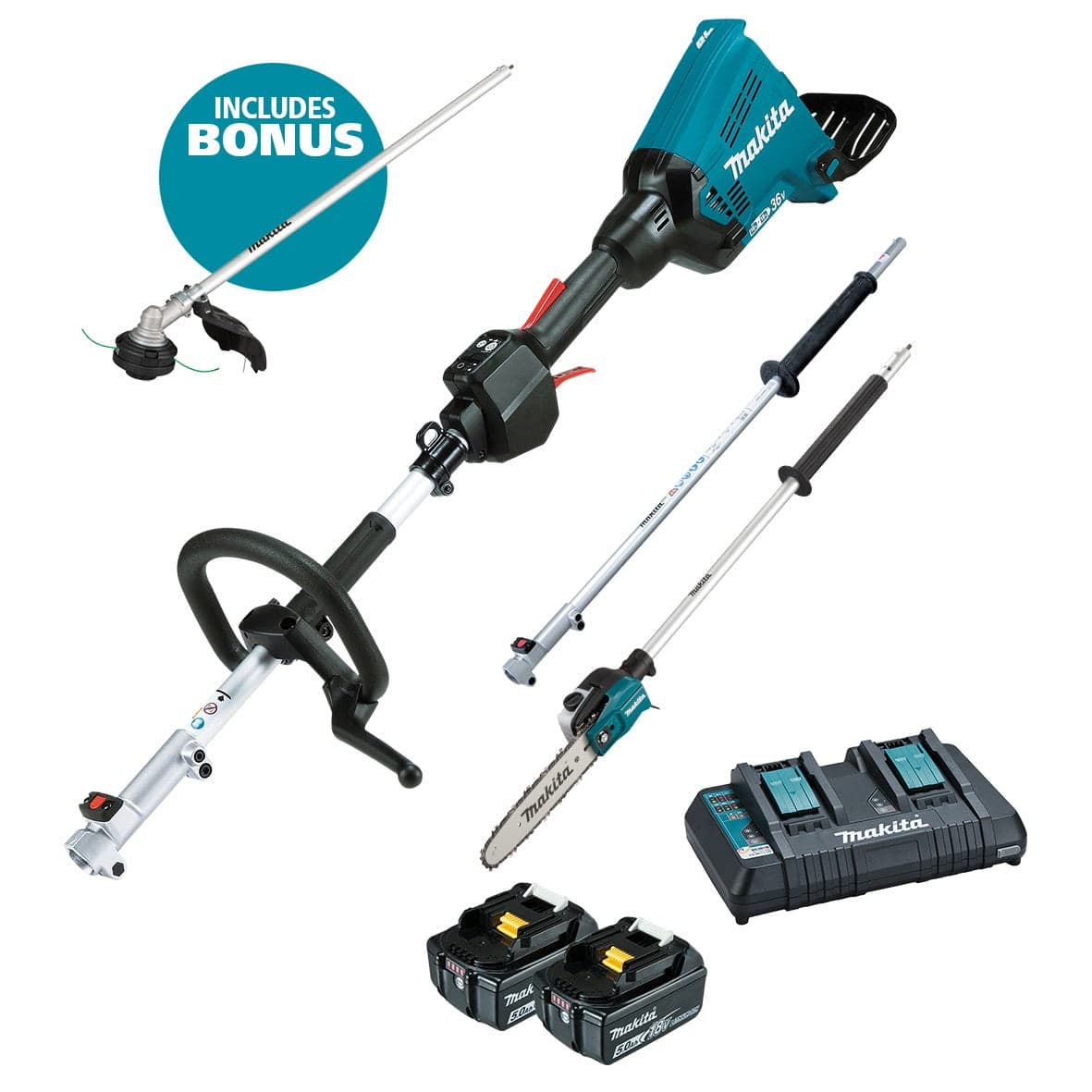 18Vx2 5.0Ah Brushless Multi-Function Powerhead & Pole Kit DUX60PSPT2-B by Makita