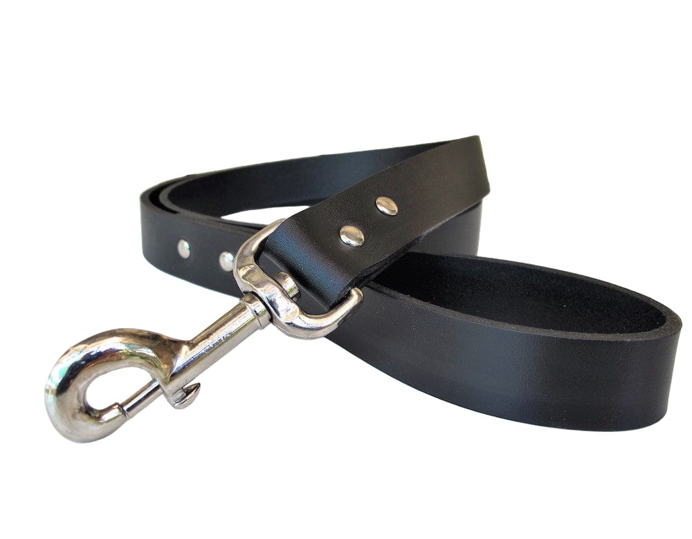 Leather Dog Lead with Looped Handle and Swivel Snap Hook