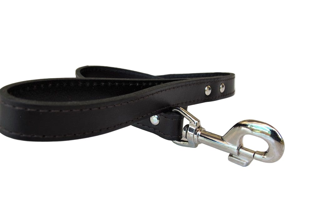 Leather Dog Lead with Looped Handle and Swivel Snap Hook