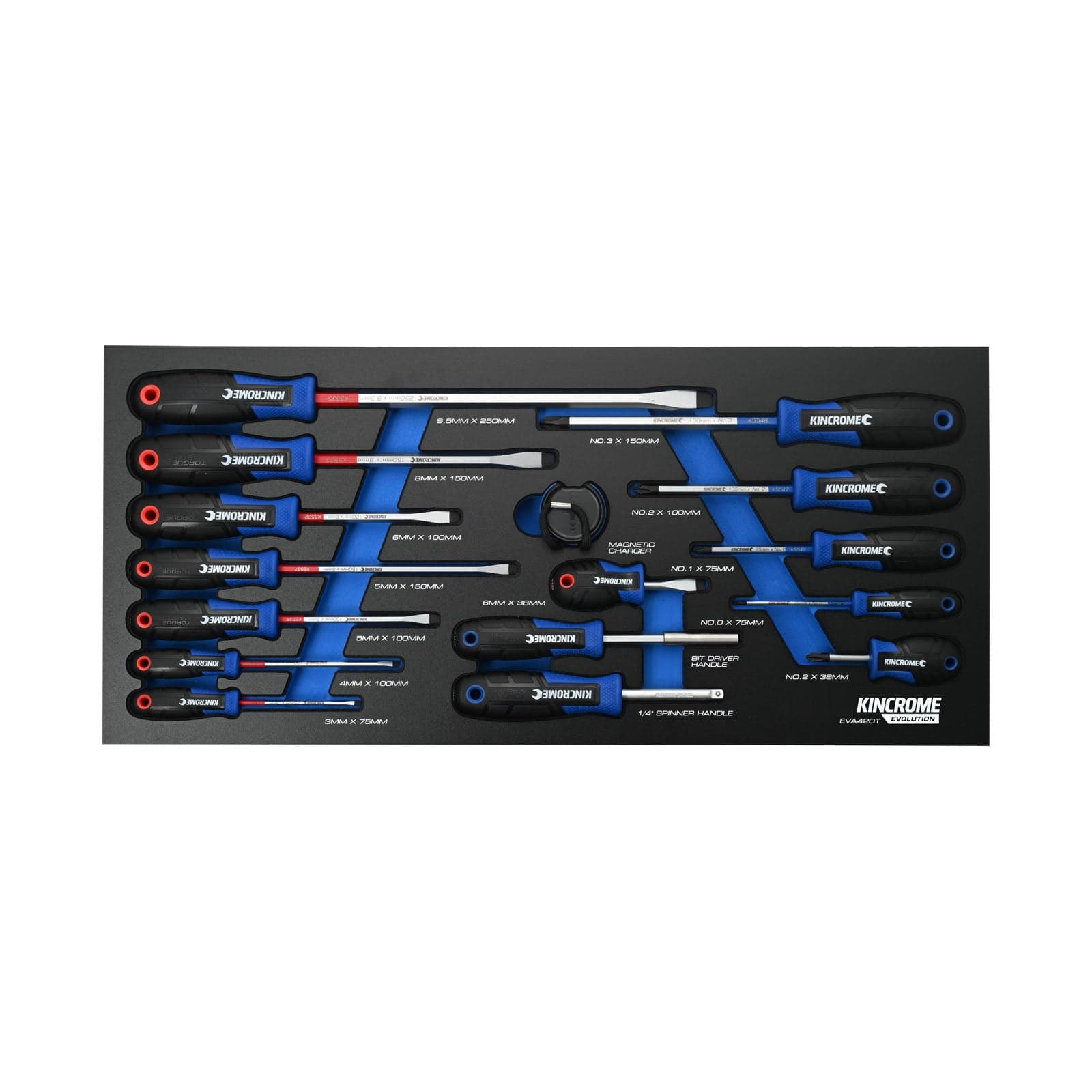 Kincrome EVOLUTION 16 Piece TorqueMaster® Screwdrivers EVA Tray EVA420T