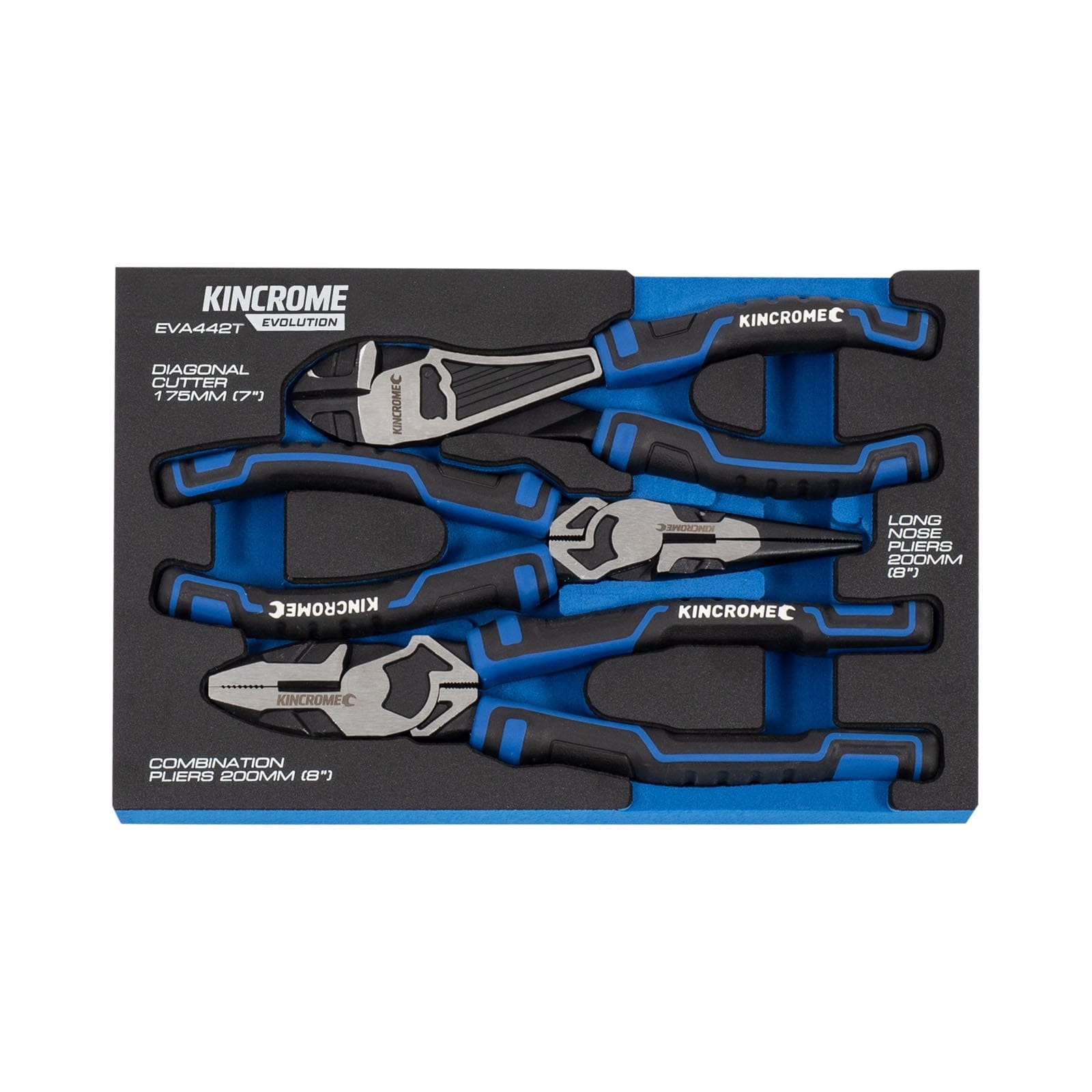 Kincrome Evolution 3Pce Pliers EVA Tool Tray (With Tools) EVA442T