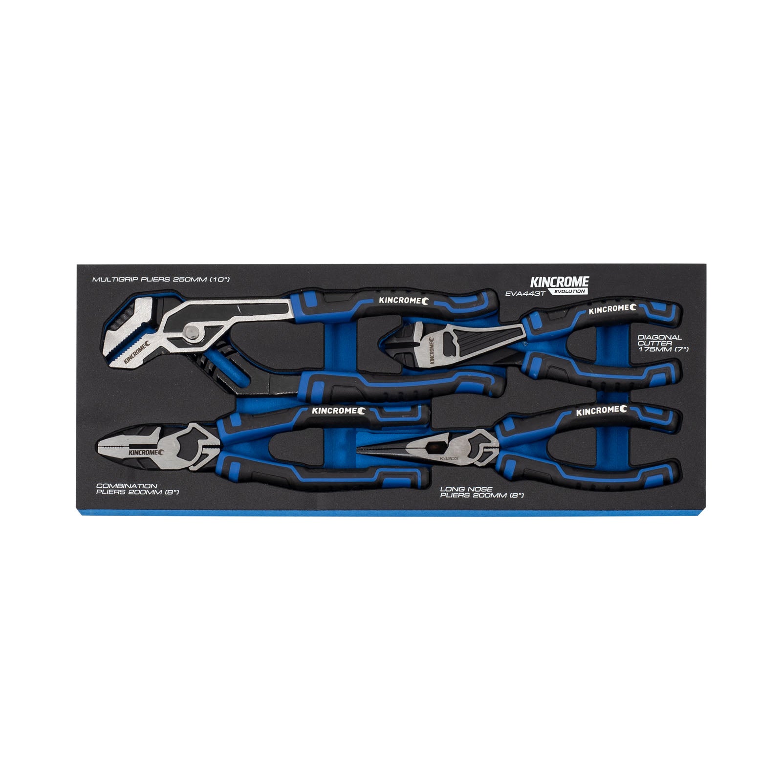 Kincrome EVOLUTION 4 Piece Pliers EVA Tray EVA443T