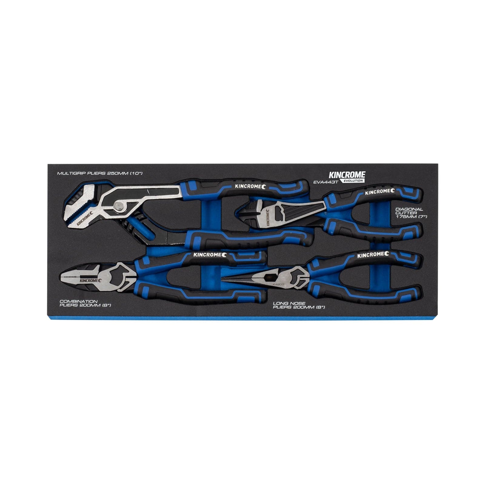 Kincrome EVOLUTION 4 Piece Pliers EVA Tray EVA443T