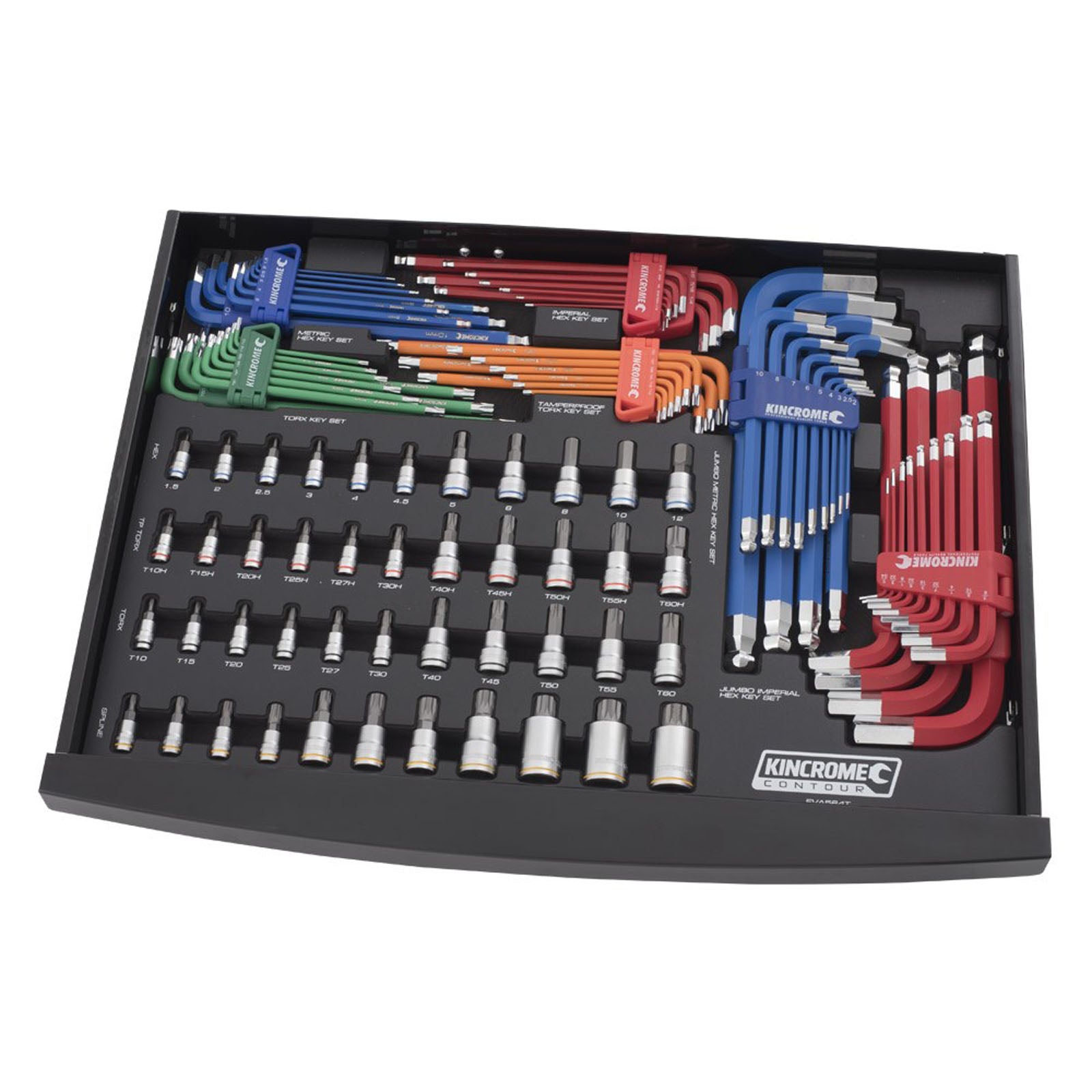 Kincrome CONTOUR® 106 Piece Hex / TORX® Keys & Sockets EVA Tray EVA564T