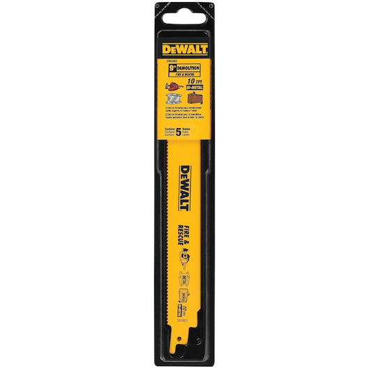 Dewalt 9" Demolition Bi-Metal Reciprocating Saw Blade (10 TPI) (5 PK) DW4865
