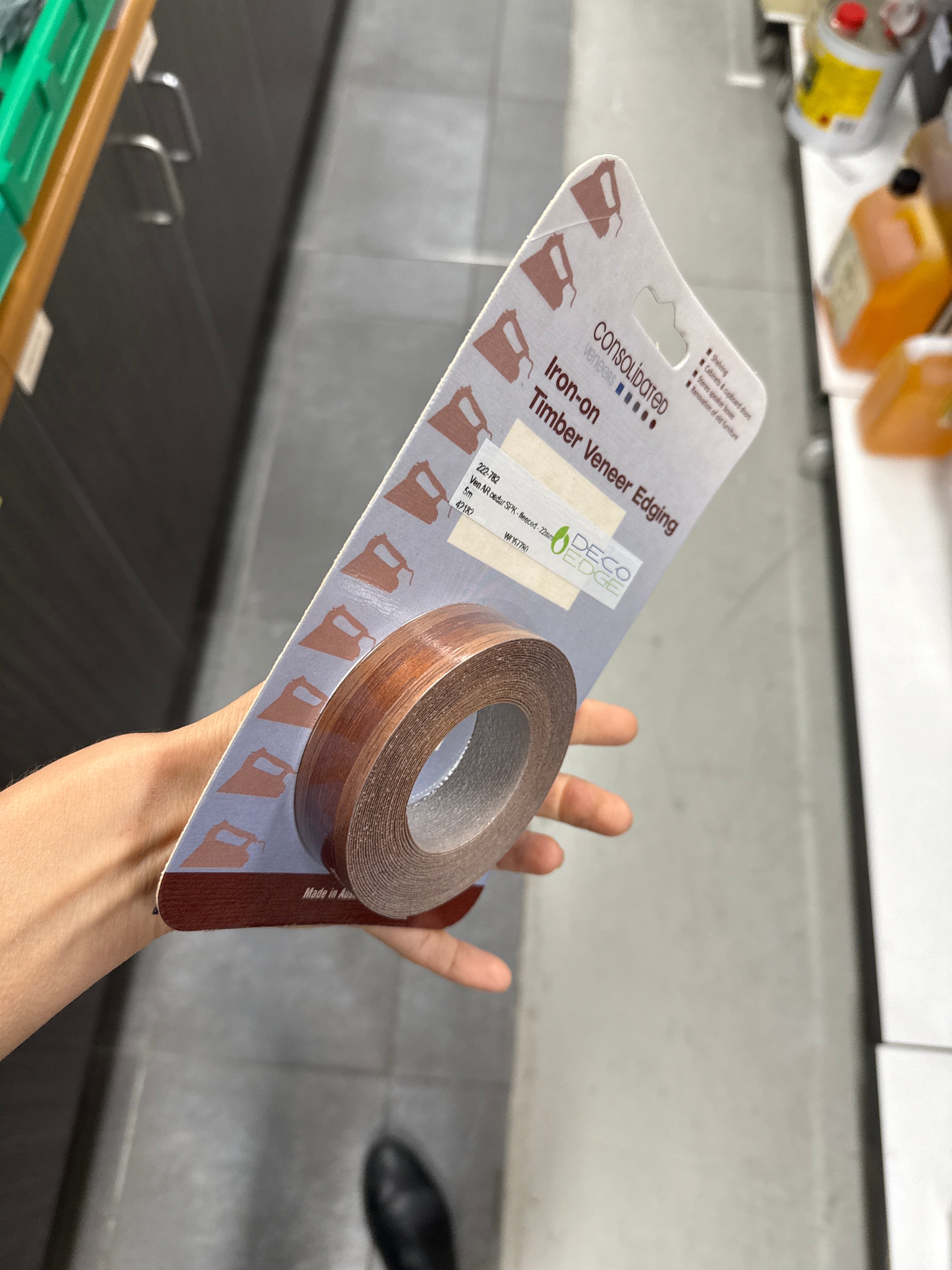 Consolidated Veneers 5m x 22mm x 0.4mm Pre-Glued (Iron-on) (Hang Sell Pack) American Red Cedar Timber Veneer