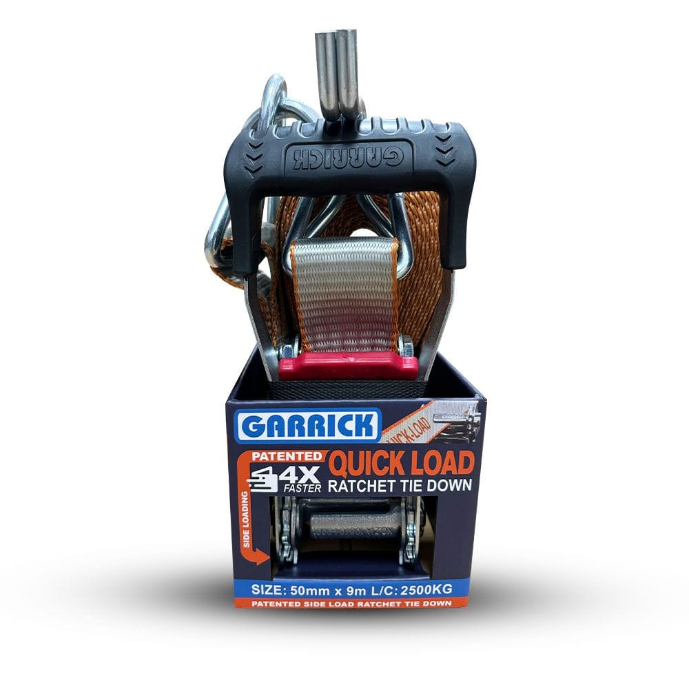 Garrick 50mm x 9m x 2500kg Quick Load Ratchet Tie Down GQLRTD-50MM
