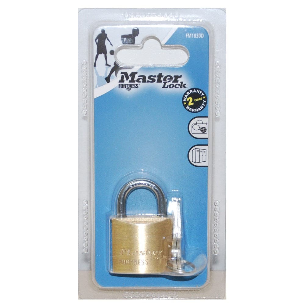 Master Lock 30mm Fortress Brass Padlock With 18mm Shackle | Single, Double, or Four Pack