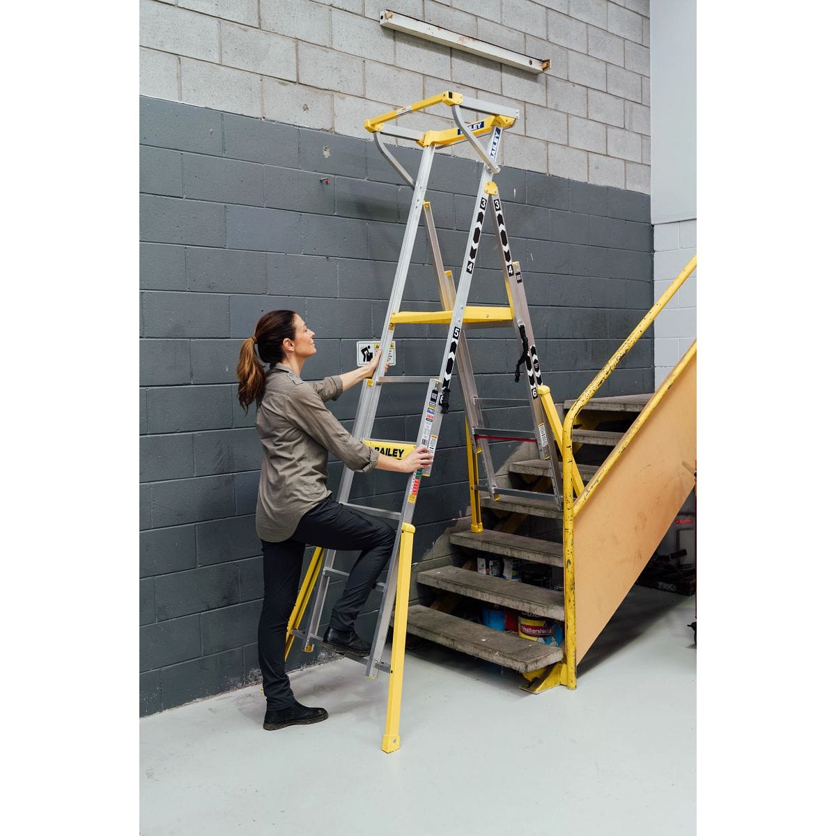 Adjustable Height Platform 3-6 Step Ladder 170Kg Bailey