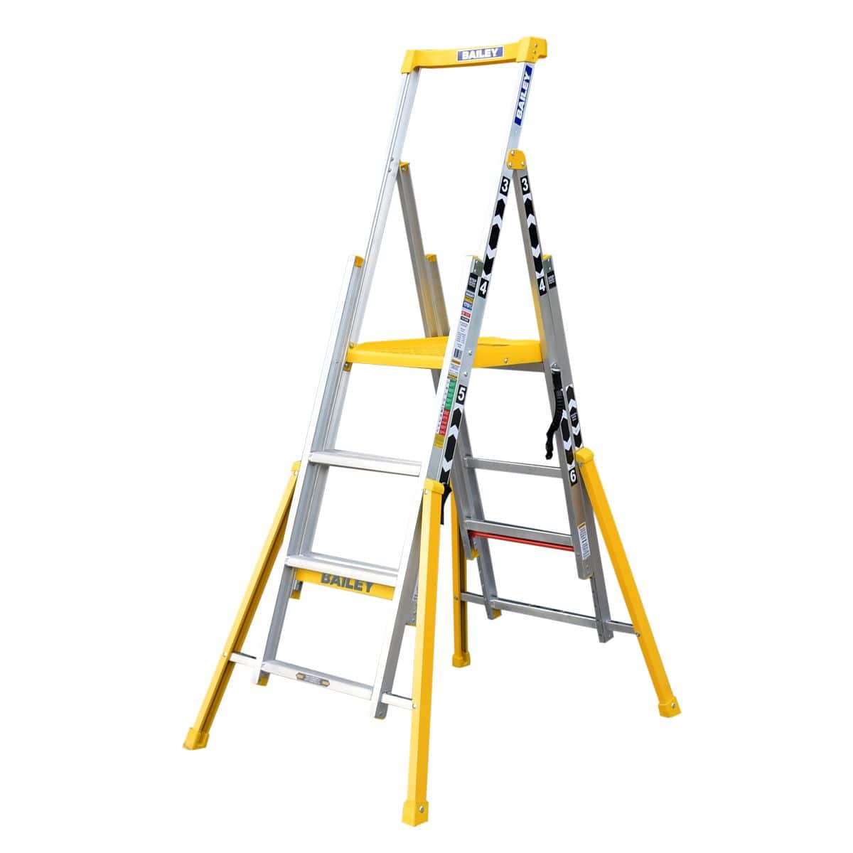 Adjustable Height Platform 3-6 Step Ladder 170Kg Bailey