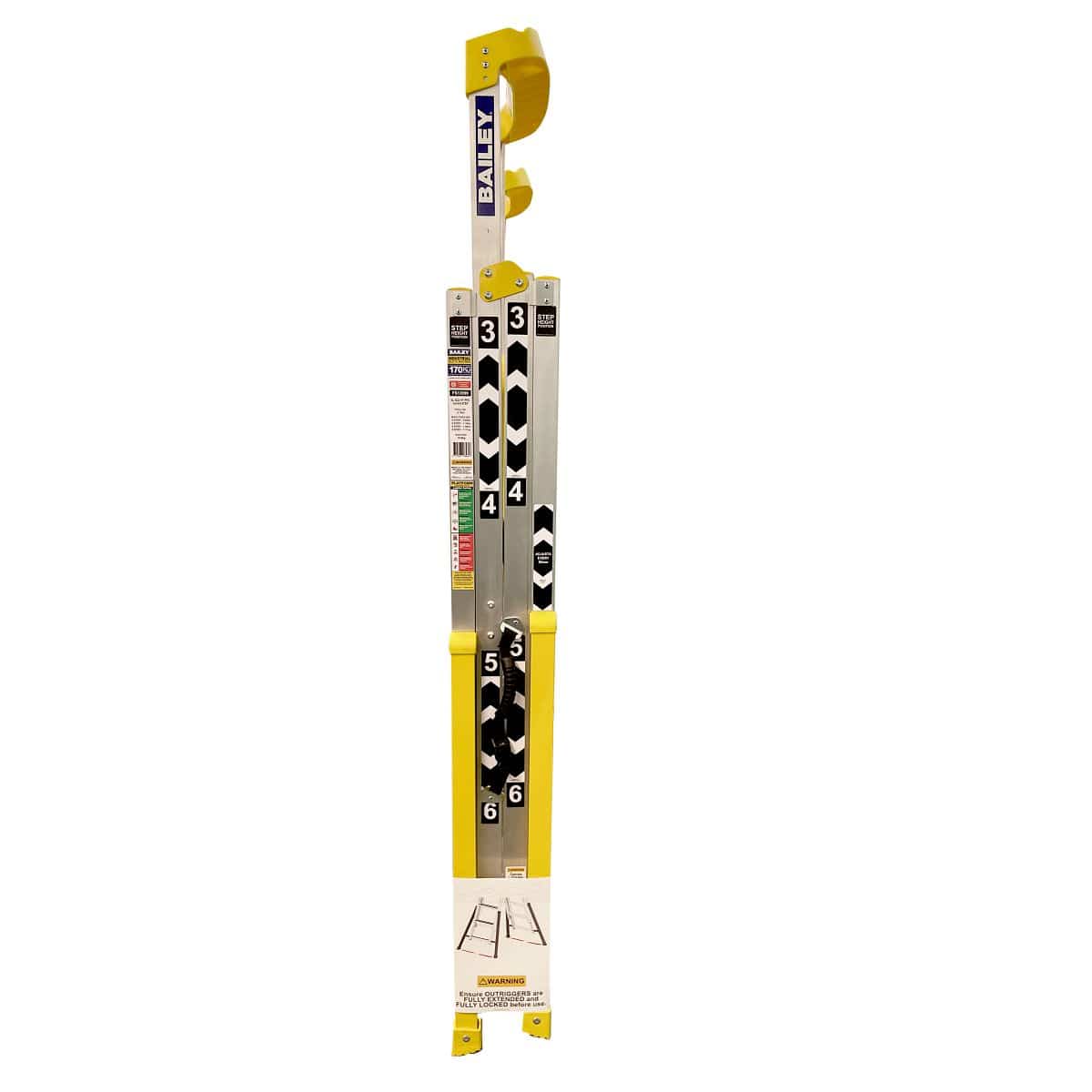 Adjustable Height Platform 3-6 Step Ladder 170Kg Bailey