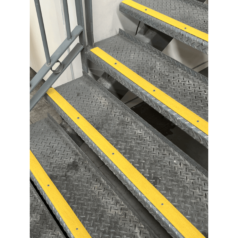 DTA Fibreglass Flatbar Stair Nosing 1.2m x 50mm Yellow FSE50