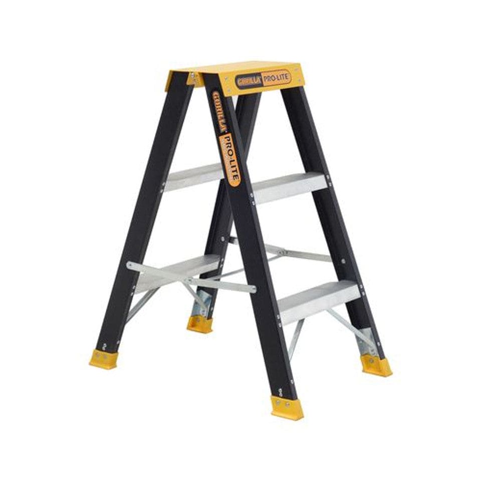 Pro-Lite 3 Step Lightweight Fibreglass Double Sided 150kg Industrial FSM003-PRO by Gorilla
