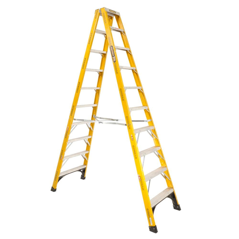 10 Step Fibreglass Double Sided 150kg Step Ladder FSM010-I by Gorilla