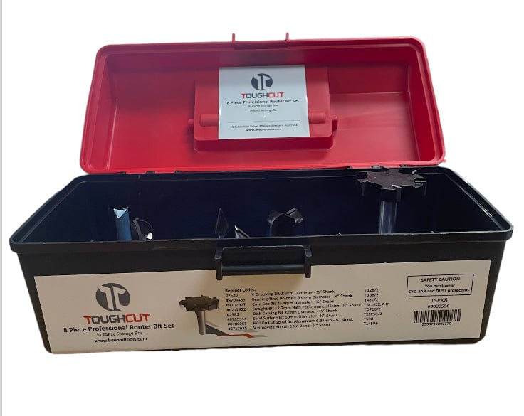 ToughCut/Truacut 6mm (1/4") + 12.7mm (1/2") Shank CNC Router Bit Starter Set (8Pce) TSPK8