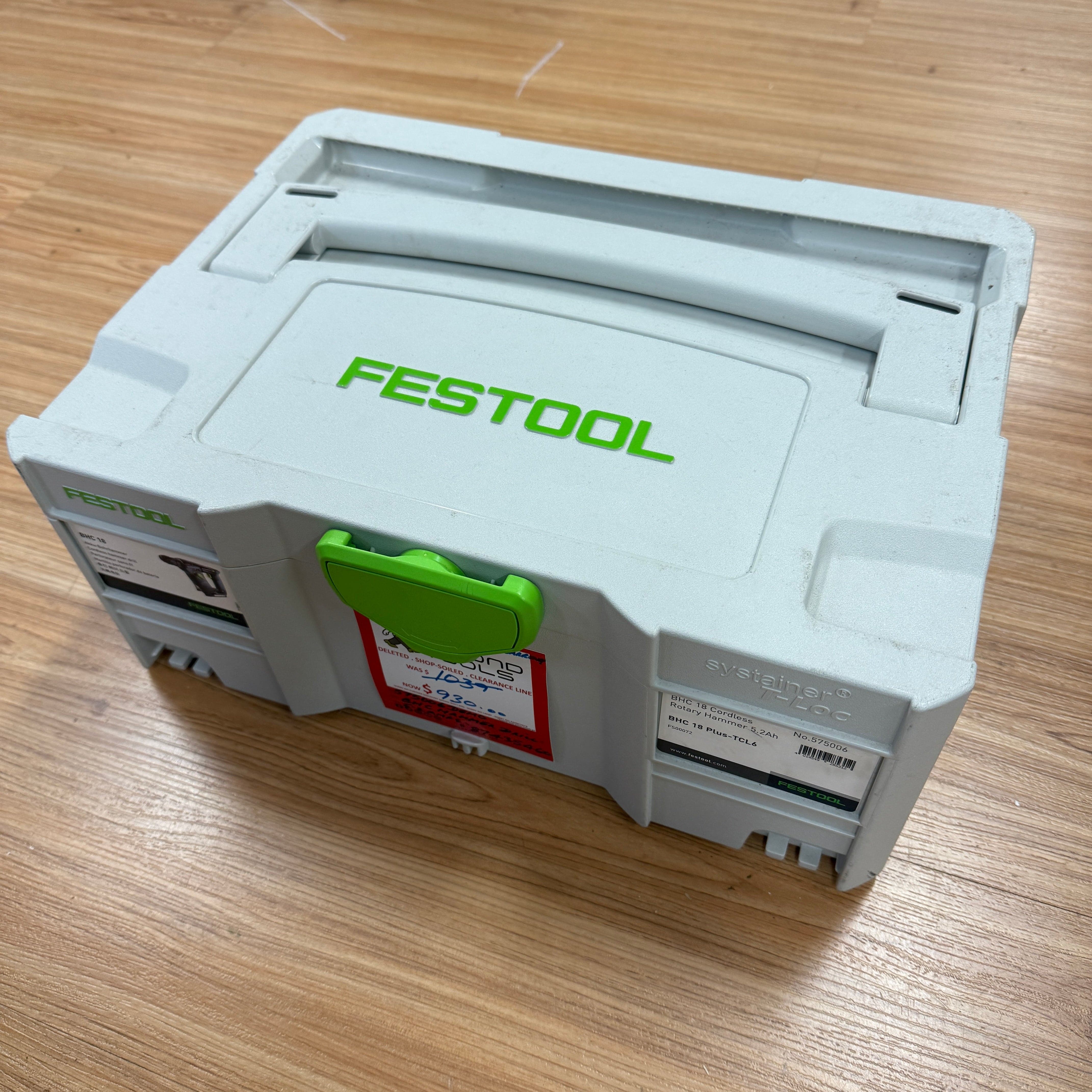 *Shop-Soiled - New Old Box* Festool 18V 5.2Ah SDS Plus Rotary Hammer Kit 575006 *Discontinued - Replaced by 578282*