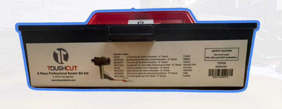 ToughCut/Truacut 6mm (1/4") + 12.7mm (1/2") Shank CNC Router Bit Starter Set (8Pce) TSPK8