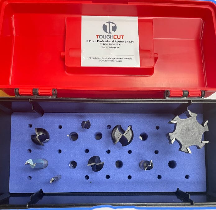 ToughCut/Truacut 6mm (1/4") + 12.7mm (1/2") Shank CNC Router Bit Starter Set (8Pce) TSPK8