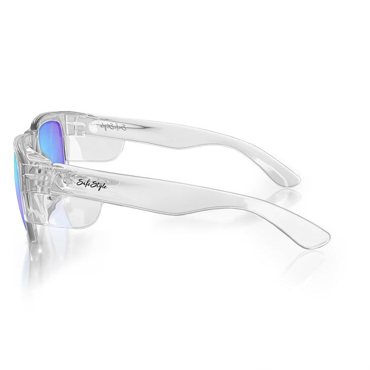 SafeStyle Fusions Clear Frame Mirror Blue Polarised Lens